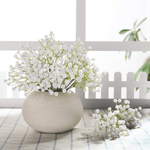Rami Fiori Nebbiolina Artificiale 12 Pezzi Bianchi Finte Gypsophila Decorazioni -