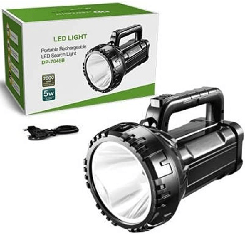 Torcia Lampada Faro Portatile Led 5w Batteria Luce Emergenza Doppia Impugnatura -