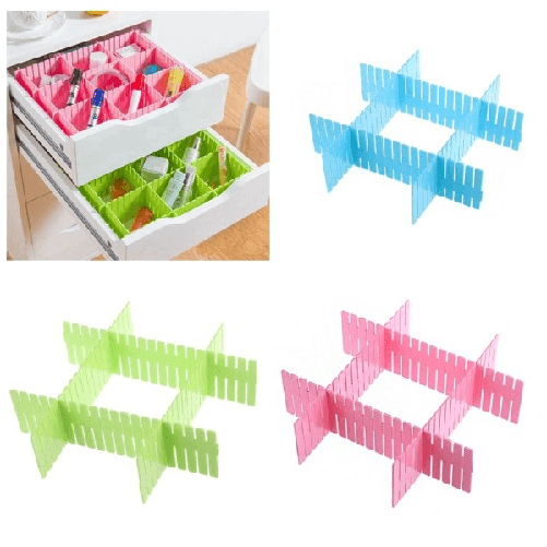 Trade Shop Traesio-set 2 Divisori 43x13 Cm Divisorio Cassetti In Plastica Organizza Divide Ordine -