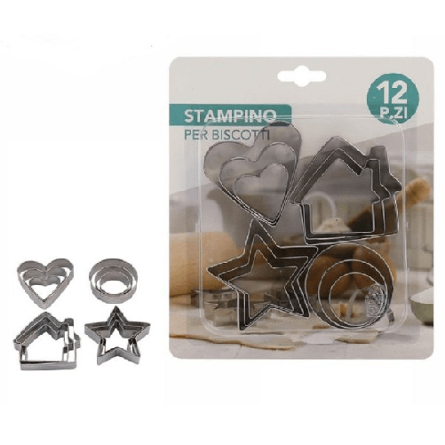 Set 12pz Formine Per Biscotti Coppapasta Stampi Dolci Taglia Pasta Stampini 74129 -