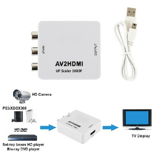 Trade Shop Traesio-adattatore Convertitore Video Analogico Da Av Rca F Hdmi Hdmi2av Andowl Qy-v04 -