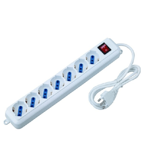 Multipresa Ciabatta Elettrica 7 Posti Shuko Prese Con Interruttore E Spina 16a -