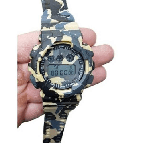 Orologio Polso Sportivo Zh 7901 Uomo Cronografo Digitale Data Camouflage Beige -