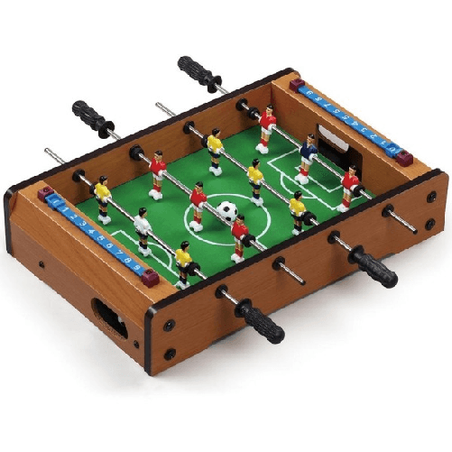 Calcio Balilla Biliardino Da Tavolo In Legno Con 4 Stecche E 12 Omini 35x22x7cm -