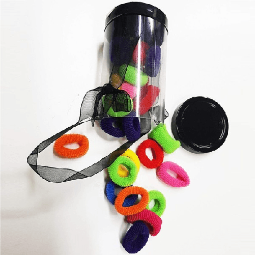 Set 23 Pezzi Mini Codini Scatolina Codino Elastici 2cm Bambina Capelli Coda -