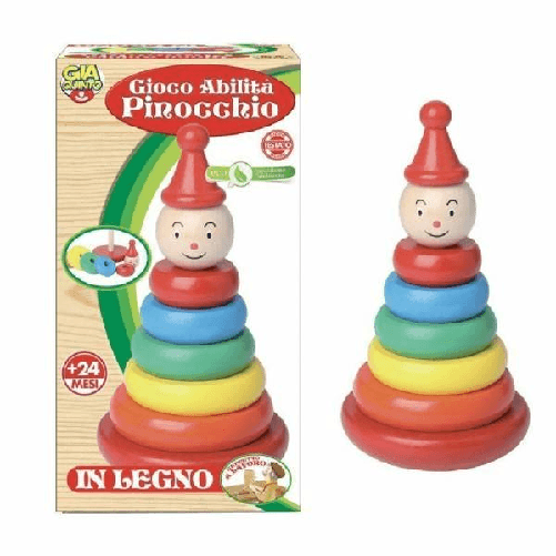 Gioco Abilità Pinocchio In Legno Giocattolo Gioco Incastro Piramide Per Bambini -