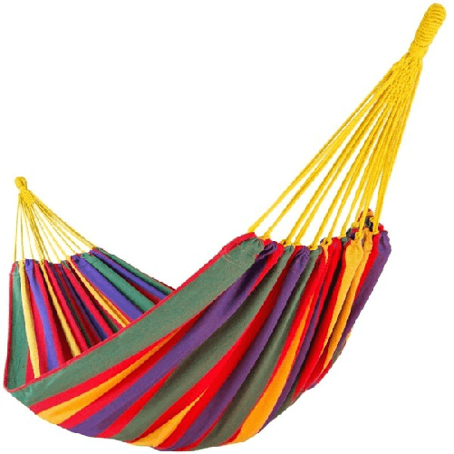 Amaca Doppia Da Campeggio Matrimoniale Fino 200kg Anti Strappo A Righe 250x160cm -