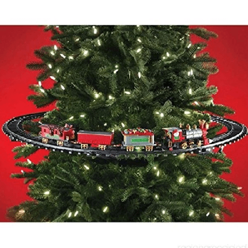 Trenino Natalizio Con Supporto Per Centro Albero Treno Elettrico Con Luci Natale -