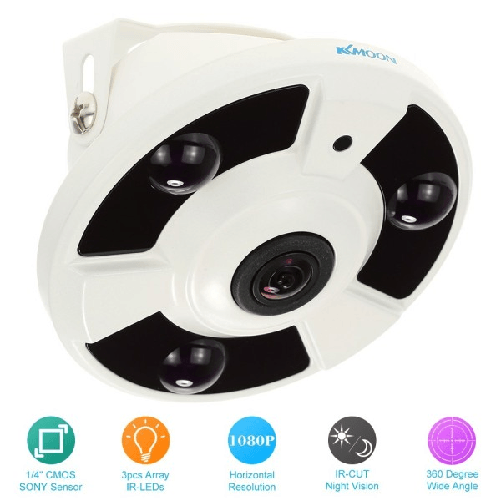 Trade Shop Traesio-telecamera Ahd 360 Gradi Fysh Eye Telecamere Alta Definizione Ampia Visione -
