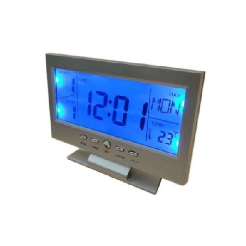 Orologio Sveglia Temperatura Calendario Da Tavolo Lcd Allarme Sonoro Illuminato -