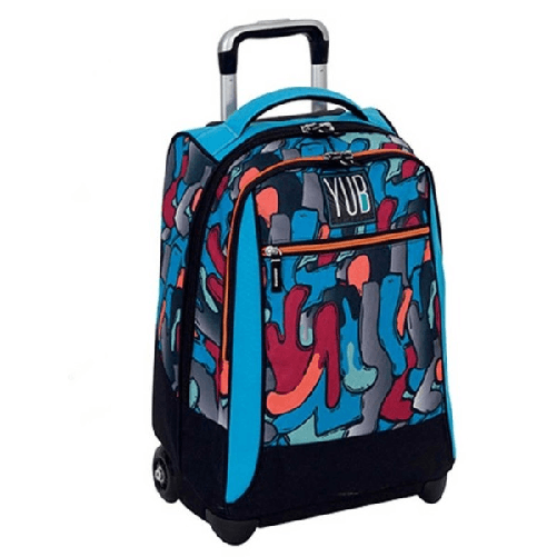 Trade Shop Traesio-zaino Trolley Yub Murales Boy Blu Fantasia Ragazzi Scuola Viaggi -