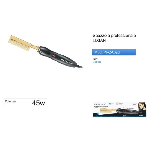 Spazzola Lisciante Professionale Elettrica Pettine Riscaldante Capelli Pi-ca023 -