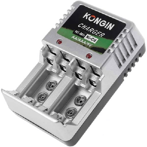 Trade Shop Traesio-caricabatterie Per Batterie Pile Ricaricabili Carica Batteria Aa Aaa 9v Ni-mh Cd -