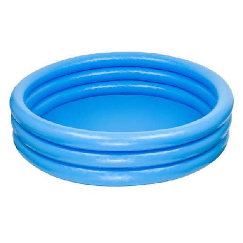 Trade Shop Traesio-piscina Per Bambini Gonfiabile A Tre Anelli Crystal Blu 114x25 Cm Giardino 59416 -