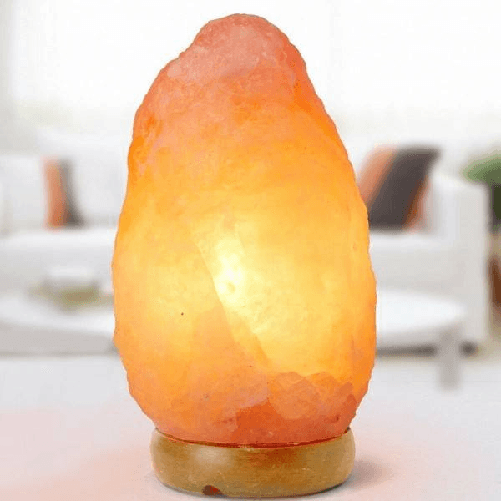 Lampada Di Sale Himalaya Salgemma Grezza 700gr Luce Led Da Tavolo A Batteria -
