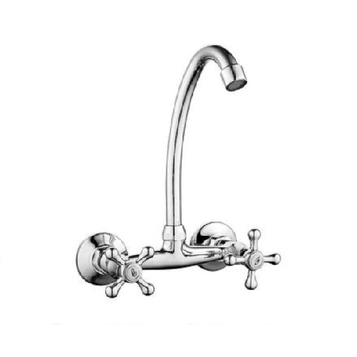 Trade Shop Traesio-miscelatore Rubinetto Parete Manopole A Croce Cucina Lavello Ottone Roma 69407 -