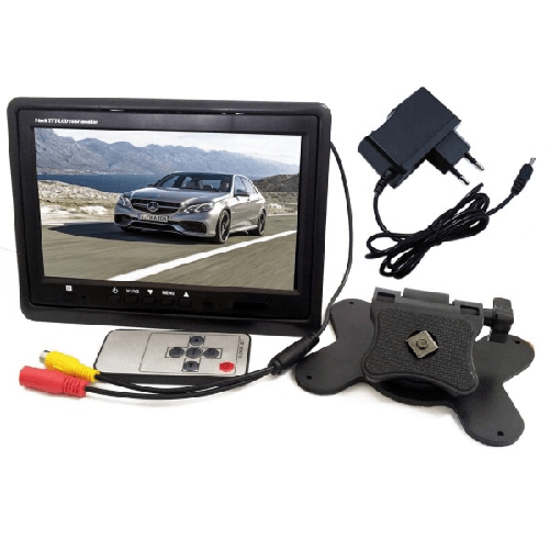 Trade Shop Traesio-monitor Lcd Tft 7" A Colori Auto Camper X Poggiatesta Telecomando E Caricatore -