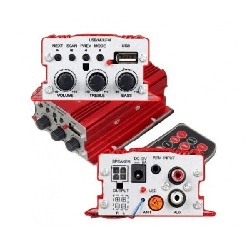 Trade Shop Traesio-amplificatore Audio 12v Usb Mp3 Casa Auto 2 Canali Stereo 500w Telecomando Ma700 -