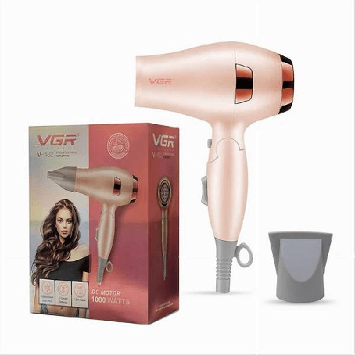 Asciugacapelli Pieghevole Professionale 1000w 2 Velocità Ugelli Rimovibili V-432 -