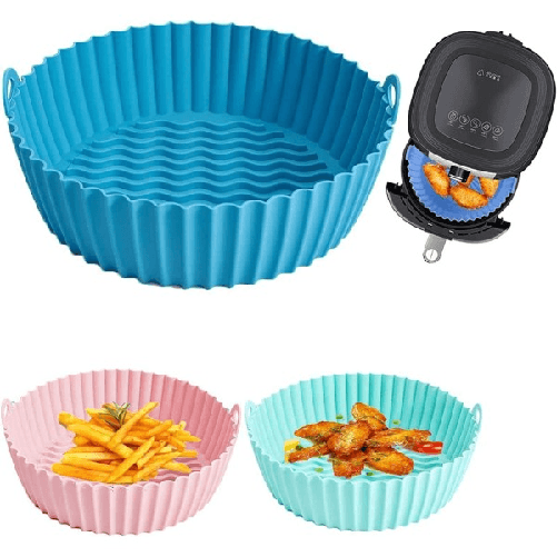 Trade Shop Traesio-cestino In Silicone Friggitrice Ad Aria Teglia Riutilizzabile Antiaderente 20cm -