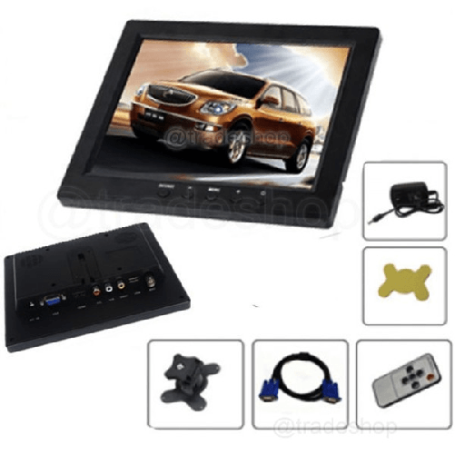 Trade Shop Traesio-monitor 8" Hdmi Vga Per Auto Camper Telecomando Retromarcia Videosorveglianza -