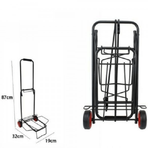 Trade Shop Traesio-carrello Portapacchi Alluminio Pieghevole Richiudibile Portata Max 50 Kg 2 Ruote -