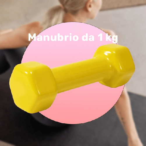 Trade Shop Traesio-manubrio Singolo 1 Kg In Vinile Allenamento Esercizi Casa Palestra Workout Fit -