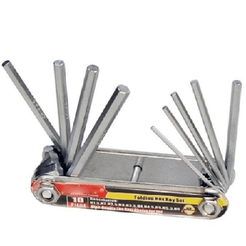 Set 10 Punte Chiavi Chiavini Brugola Esagonali Richiudibile Punte Torx Tascabili -