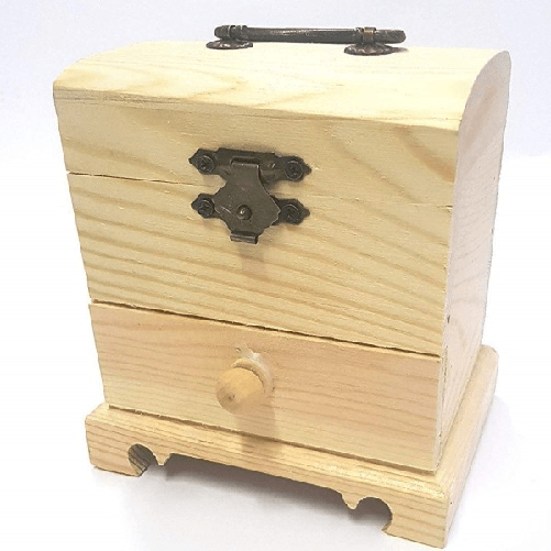 Scatola Baule Legno Cassetto 64889 Portagioie 11x10.5x8cm Cassettiera -