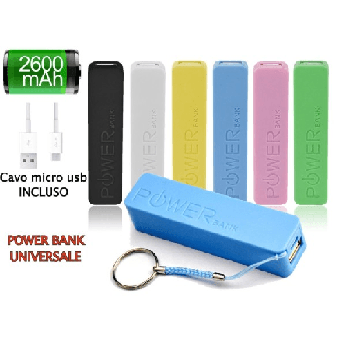 Trade Shop Traesio-batteria Esterna 2600 Mah Powerbank Caricatore Per Smartphone Tablet Universale -