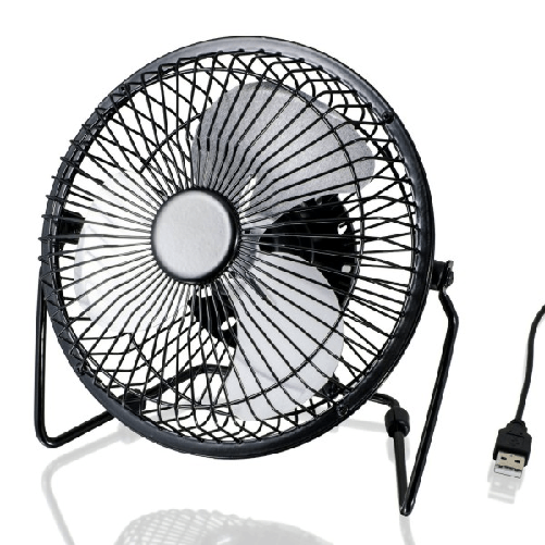 Trade Shop Traesio-ventilatore A Pale Usb In Metallo Silenzioso Potente Da Tavolo Scrivania Per Pc -