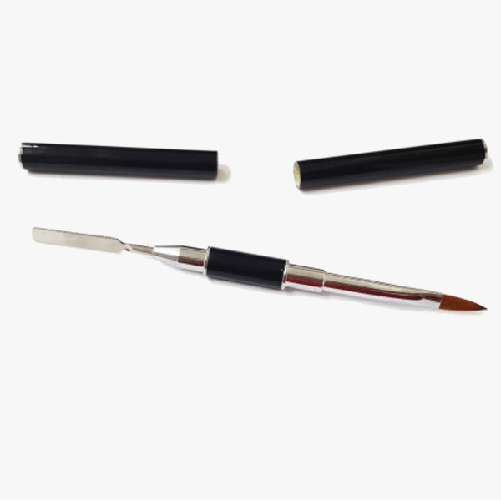 Trade Shop Traesio-pennello 2 In 1 Setole Punta Modellare Applicare Stesura Gel Colori Nail Art -