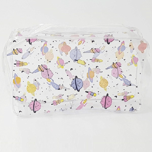 Pochette Pianeti Trasparente Beauty Case Organizzatore Viaggio Portaoggetti -