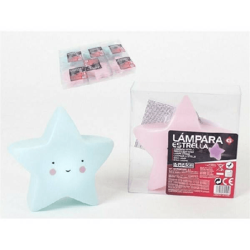 Luce Lampada Notturna Bambini Bimbi Dolce Sonno A Forma Di Stella 14x14cm -