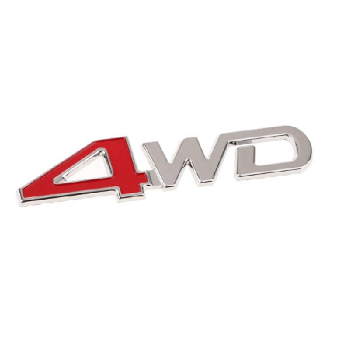 Trade Shop Traesio-adesivo Decorazione 3d In Metallo Cromato Per Auto Figura Stemma 4wd Sticker -