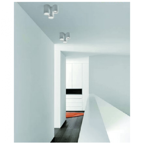 Trade Shop Traesio-lampadario Lampada Da Soffitto Portalampada Gu10 3 Cilindri In Gesso Gs-c07-3 -