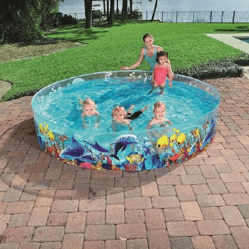 Piscinetta Piscina Rigida Pvc Per Bambini 3 Anni+ Fantasia Marina 244x46cm 55031 -