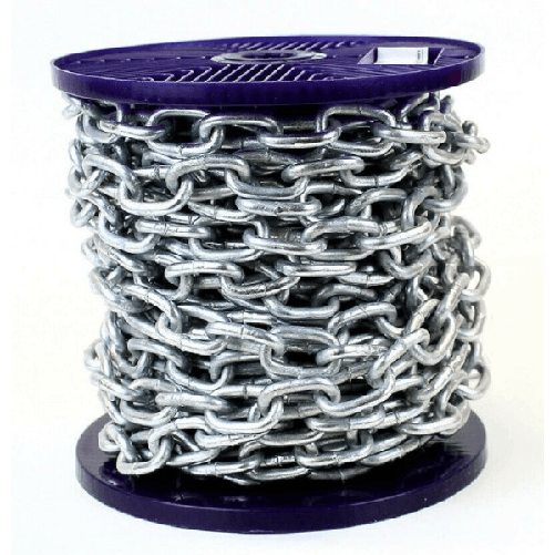 Trade Shop Traesio-catena Di Sicurezza In Ferro Zincato Saldata Catene Genovese Bobina 75 Metri -