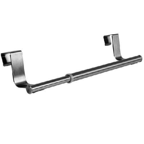 Porta Asciugamani Strofinacci Acciaio Asta 23cm Con Ganci Per Porta O Cassetto -