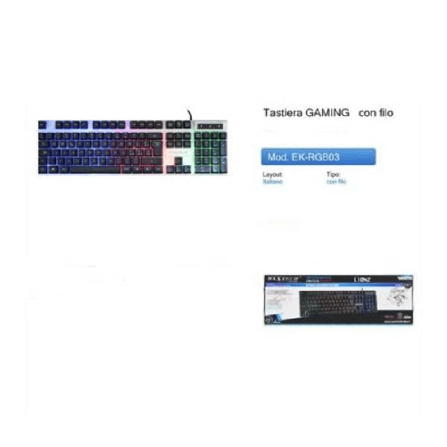 Tastiera Gaming Da Gioco Led Retroilluminata Rgb Keyboard Pc Con Filo Ek-rgb03 -