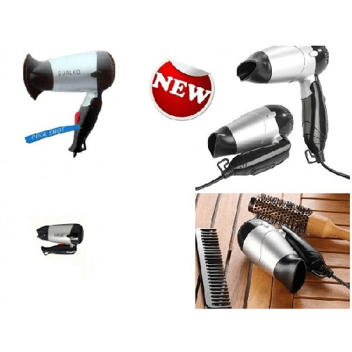 Trade Shop Traesio-phono Mini Asciugacapelli 1200 Watt Da Viaggio Sport Pieghevole -