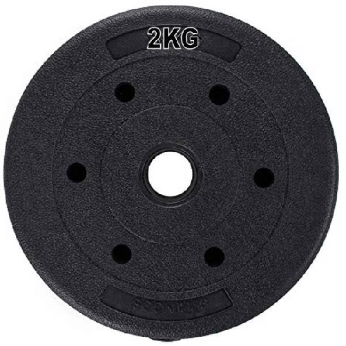 Trade Shop Traesio-coppia Dischi Dummbell Pesi Disco Per Bilanciere Manubri Da 2 Kg Bodybuilding -