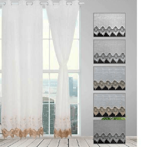 Tenda Veruska Pannello Singolo 6 Borchie Porta Finestra Cucina Bastone 140x280cm -