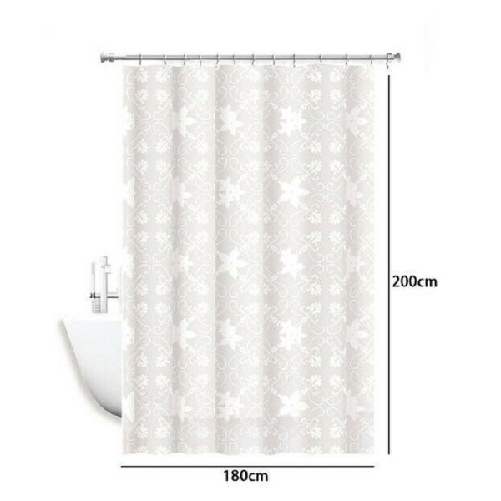 Tenda Doccia Antimuffa Impermeabile 180x200cm Anelli Bagno Bianca Maiolica 69511 -