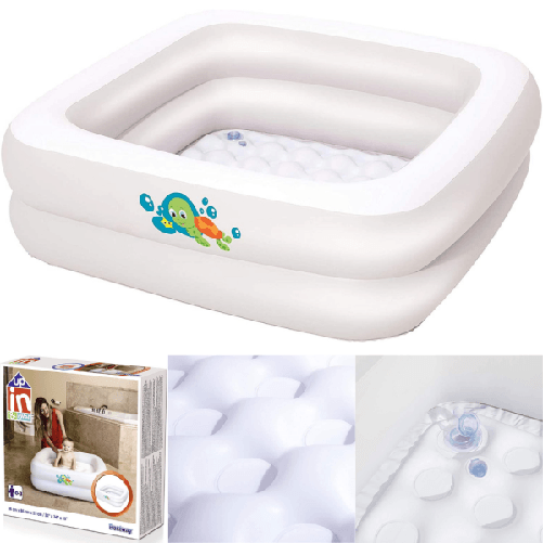 Trade Shop Traesio-piscinetta Bagnetto Gonfiabile Per Bambini Portatile 86x86x25 Cm Viaggio 51116 -