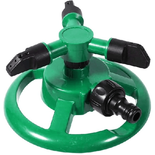 Irrigatore Da Giardino Spruzzatore Prato Su Base Puntale 3 Braccia 360° Annaffia -
