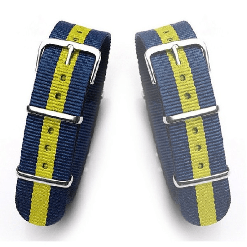 Trade Shop Traesio-cinturino In Nylon Universale Ricambio Orologio Larghezza 20mm Blu Giallo -