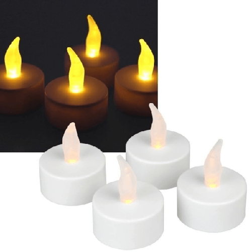 Set 20 Candele Fiamma Lumini Led Decorative A Batteria Votivi Luce Bianco Caldo -