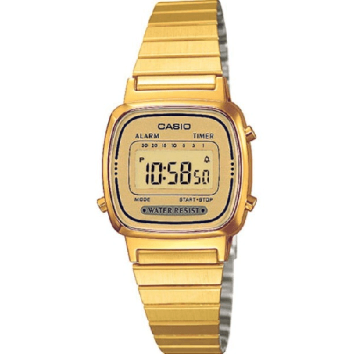 Orologio Da Polso Casio La670wga-9df Digitale Donna Acciaio Vintage Dorato -