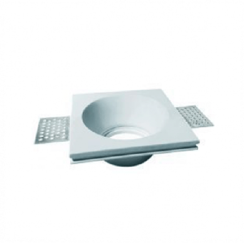 Portafaretto In Gesso A Incasso Verniciabile Rotondo Supporto Faretto Gu10 Gs-22 -